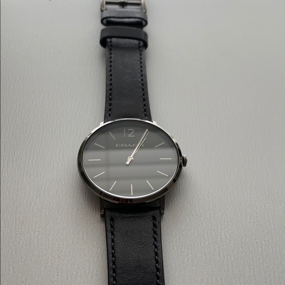 Men's Charles Black Leather Strap Watch 41mm - Picture 1 of 4